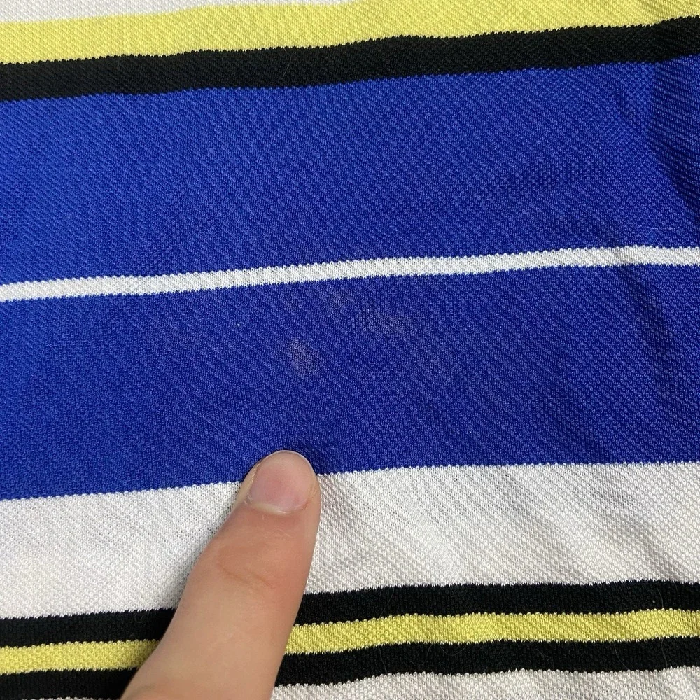 Vintage 90s Polo Golf Ralph Lauren Polo Shirt Size XL Blue Striped Blue Pony